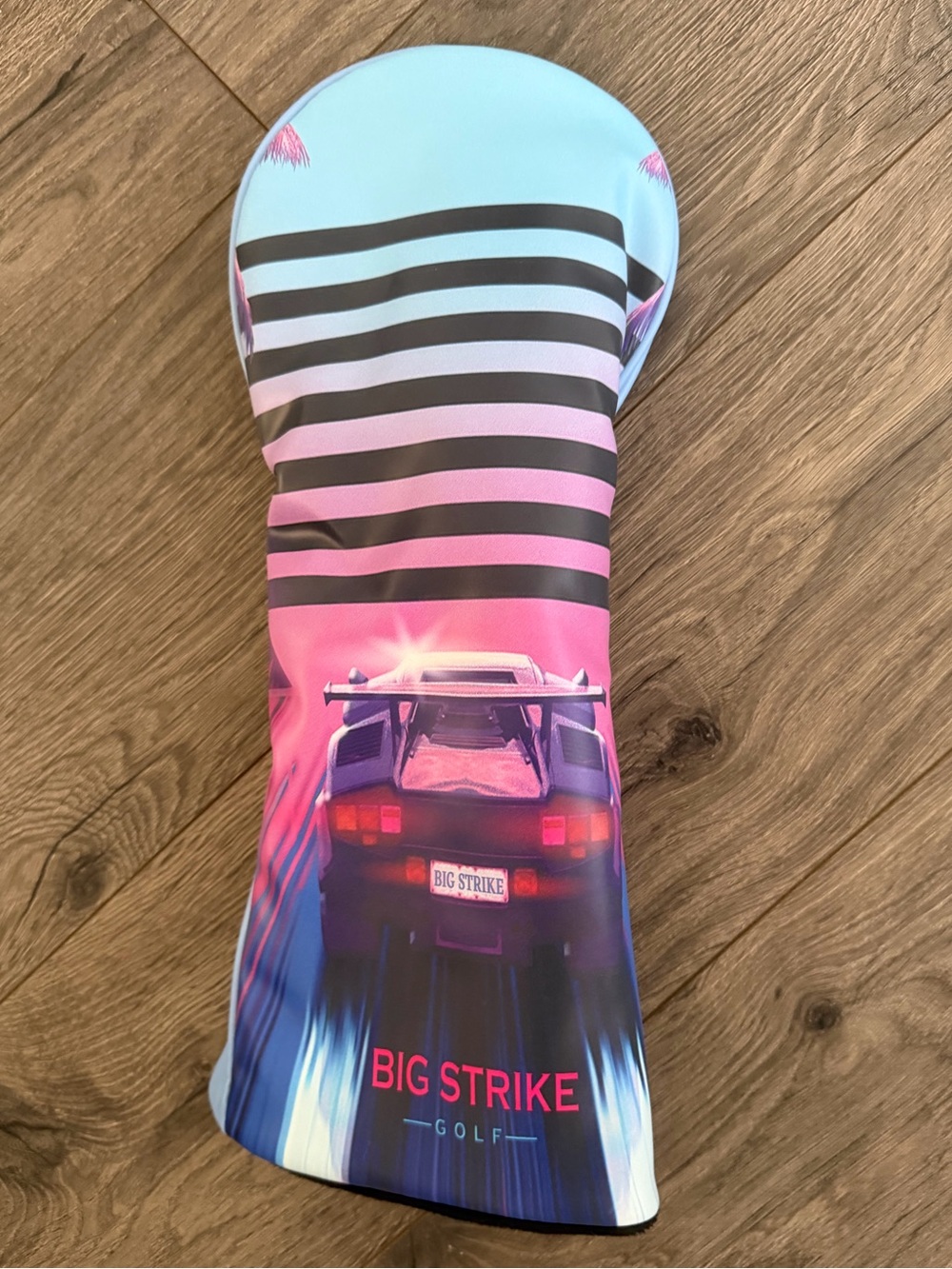 NWOT Big Strike Golf Driver Headcover - Gorgeous Sunset Retro Lambo - Versatile